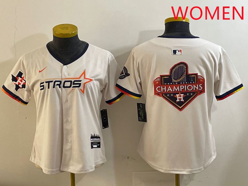 Women Houston Astros Blank Cream Three generations Joint Name 2025 Nike MLB Jersey style 41021->women mlb jersey->Women Jersey